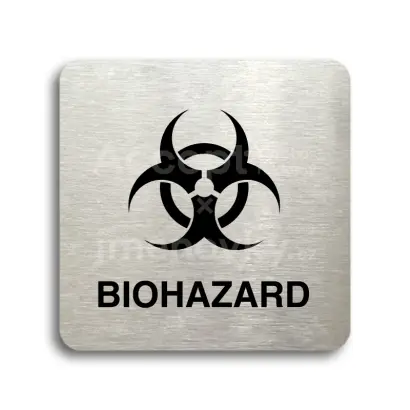 Piktogram "biohazard II" - stříbrná tabulka - černý tisk bez rámečku