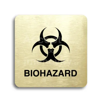 Piktogram "biohazard II" - zlatá tabulka - černý tisk bez rámečku
