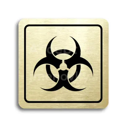 Piktogram "biohazard" - zlatá tabulka - černý tisk