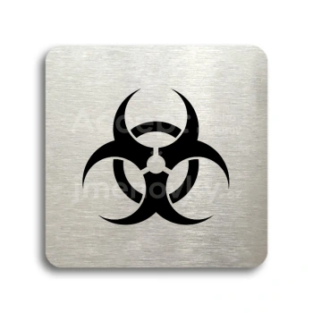 Piktogram "biohazard" - stříbrná tabulka - černý tisk bez rámečku