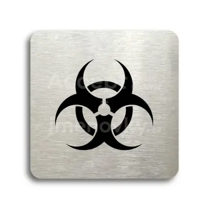 Piktogram "biohazard" - stříbrná tabulka - černý tisk bez rámečku