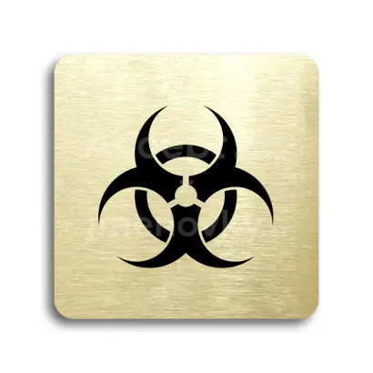 Piktogram "biohazard" - zlatá tabulka - černý tisk bez rámečku