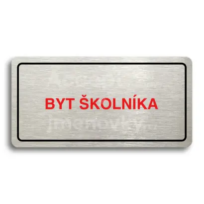 Piktogram "BYT ŠKOLNÍKA" - stříbrná tabulka - barevný tisk