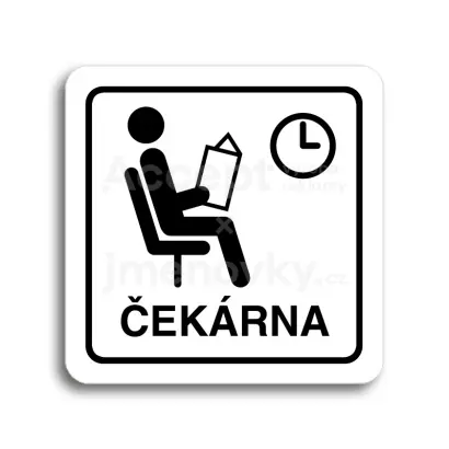 Piktogram "čekárna II" - bílá tabulka - černý tisk