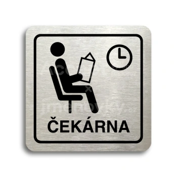 Piktogram "čekárna II" - stříbrná tabulka - černý tisk