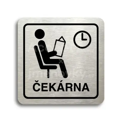 Piktogram "čekárna II" - stříbrná tabulka - černý tisk