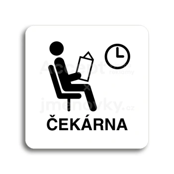 Piktogram "čekárna II" - bílá tabulka - černý tisk bez rámečku