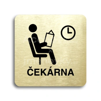 Piktogram "čekárna II" - zlatá tabulka - černý tisk bez rámečku