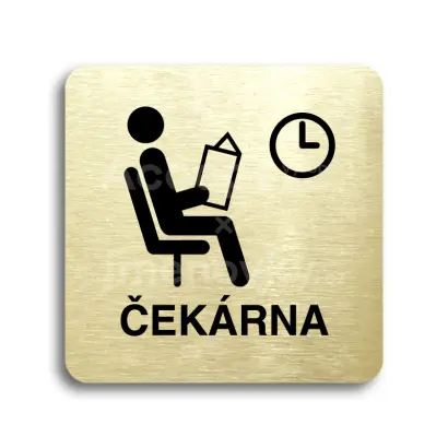 Piktogram "čekárna II" - zlatá tabulka - černý tisk bez rámečku
