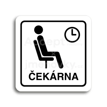 Piktogram "čekárna III" - bílá tabulka - černý tisk