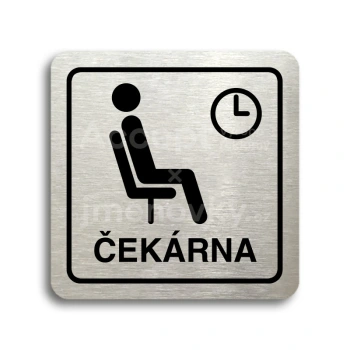 Piktogram "čekárna III" - stříbrná tabulka - černý tisk