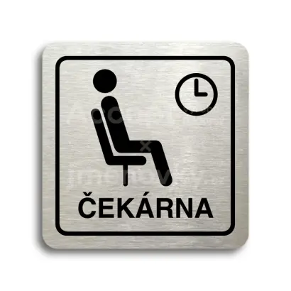 Piktogram "čekárna III" - stříbrná tabulka - černý tisk