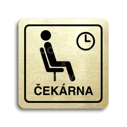 Piktogram "čekárna III" - zlatá tabulka - černý tisk