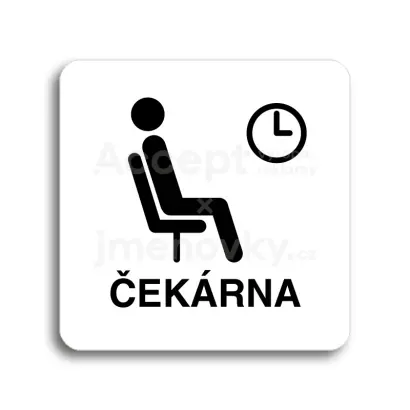 Piktogram "čekárna III" - bílá tabulka - černý tisk bez rámečku