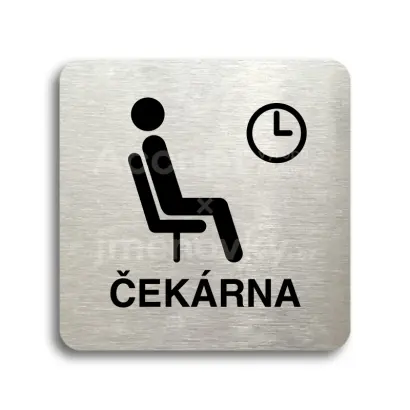 Piktogram "čekárna III" - stříbrná tabulka - černý tisk bez rámečku