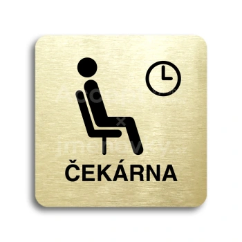 Piktogram "čekárna III" - zlatá tabulka - černý tisk bez rámečku