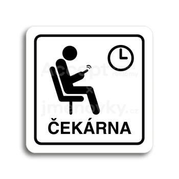Piktogram "čekárna IV" - bílá tabulka - černý tisk