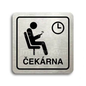 Piktogram "čekárna IV" - stříbrná tabulka - černý tisk