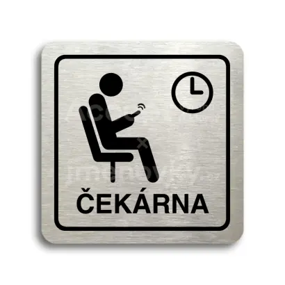 Piktogram "čekárna IV" - stříbrná tabulka - černý tisk