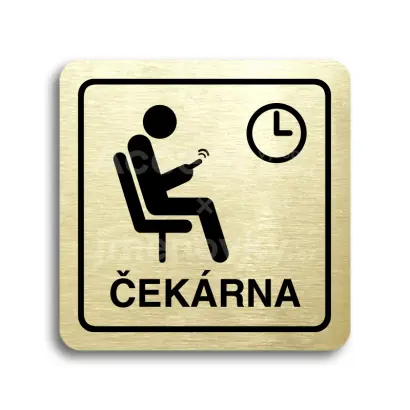 Piktogram "čekárna IV" - zlatá tabulka - černý tisk