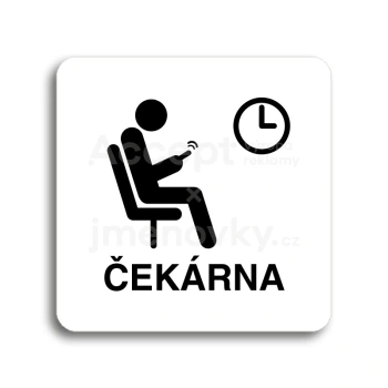 Piktogram "čekárna IV" - bílá tabulka - černý tisk bez rámečku