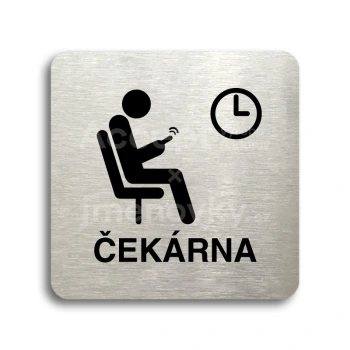Piktogram "čekárna IV" - stříbrná tabulka - černý tisk bez rámečku