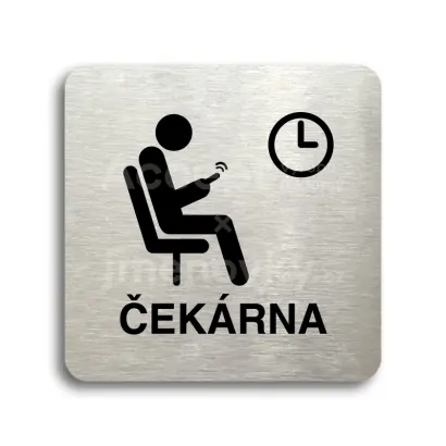 Piktogram "čekárna IV" - stříbrná tabulka - černý tisk bez rámečku