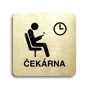 Piktogram "čekárna IV" - zlatá tabulka - černý tisk bez rámečku