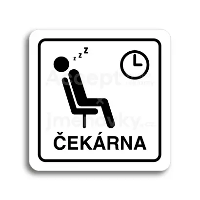 Piktogram "čekárna IX" - bílá tabulka - černý tisk