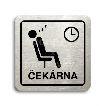 Piktogram "čekárna IX" - stříbrná tabulka - černý tisk