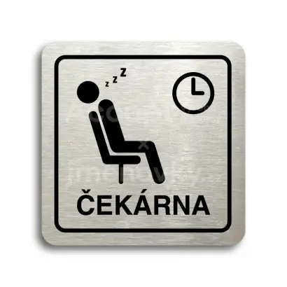 Piktogram "čekárna IX" - stříbrná tabulka - černý tisk