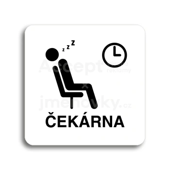 Piktogram "čekárna IX" - bílá tabulka - černý tisk bez rámečku