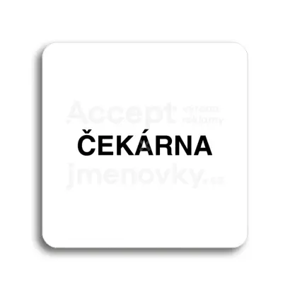 Piktogram "čekárna" - bílá tabulka - černý tisk bez rámečku