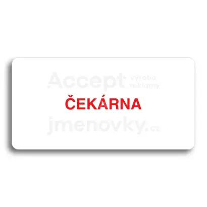 Piktogram "ČEKÁRNA" - bílá tabulka - barevný tisk bez rámečku