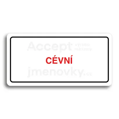 Piktogram "CÉVNÍ" - bílá tabulka - barevný tisk