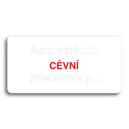 Piktogram "CÉVNÍ" - bílá tabulka - barevný tisk bez rámečku
