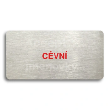 Piktogram "CÉVNÍ" - stříbrná tabulka - barevný tisk bez rámečku