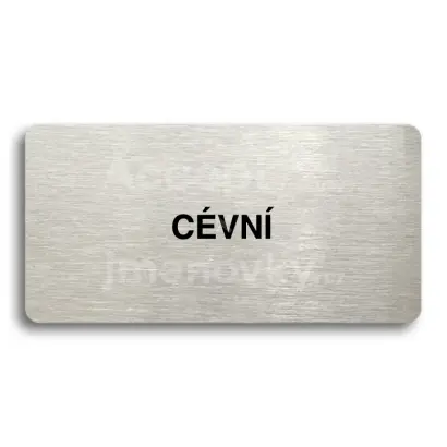 Piktogram "CÉVNÍ" - stříbrná tabulka - černý tisk bez rámečku