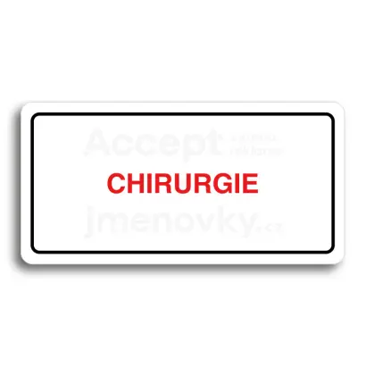 Piktogram "CHIRURGIE" - bílá tabulka - barevný tisk
