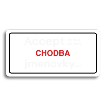 Piktogram "CHODBA" - bílá tabulka - barevný tisk