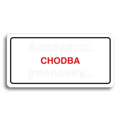 Piktogram "CHODBA" - bílá tabulka - barevný tisk