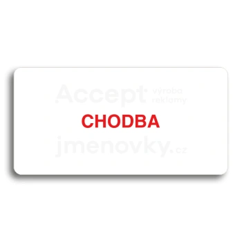 Piktogram "CHODBA" - bílá tabulka - barevný tisk bez rámečku
