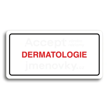 Piktogram "DERMATOLOGIE" - bílá tabulka - barevný tisk