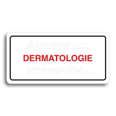 Piktogram "DERMATOLOGIE" - bílá tabulka - barevný tisk