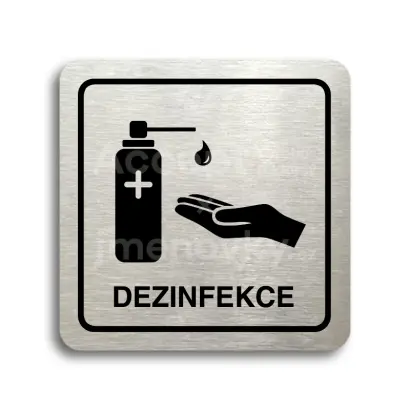 Piktogram "dezinfekce II" - stříbrná tabulka - černý tisk