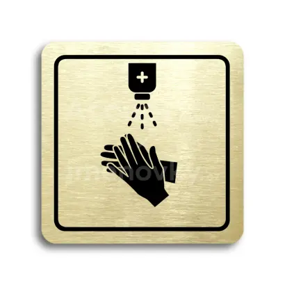 Piktogram "dezinfekce VI" - zlatá tabulka - černý tisk