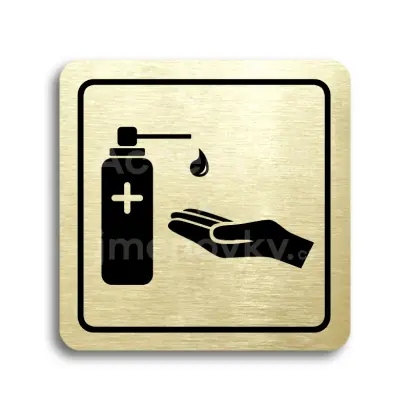 Piktogram "dezinfekce VII" - zlatá tabulka - černý tisk