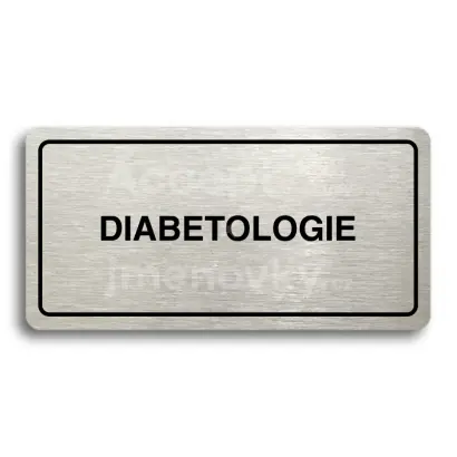 Piktogram "DIABETOLOGIE" - stříbrná tabulka - černý tisk