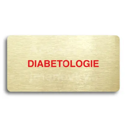 Piktogram "DIABETOLOGIE" - zlatá tabulka - barevný tisk bez rámečku