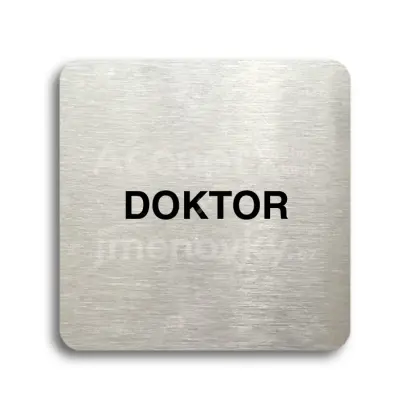 Piktogram "doktor" - stříbrná tabulka - černý tisk bez rámečku